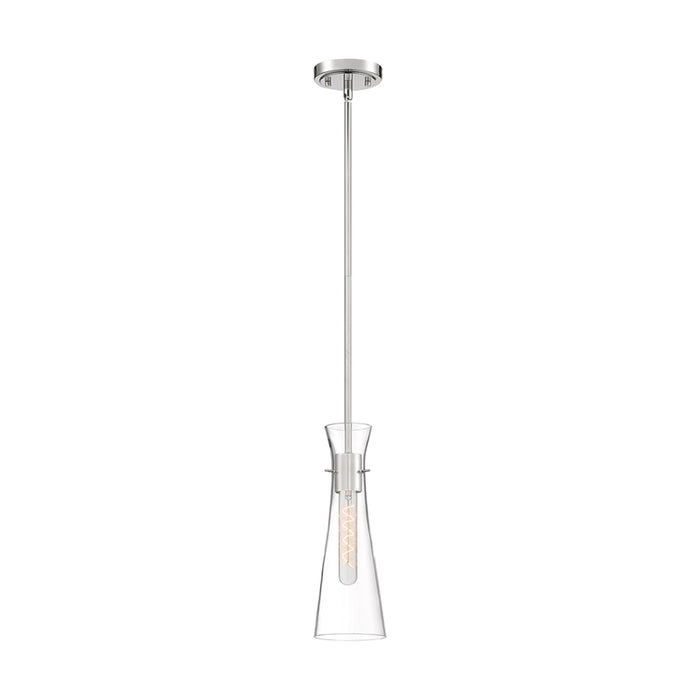 SATCO/NUVO Bahari 1-Light Mini Pendant Fixture Polished Nickel Finish With Clear Glass (60-6868)