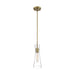 SATCO/NUVO Bahari 1-Light Mini Pendant Fixture Vintage Brass Finish With Clear Glass (60-6858)