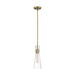 SATCO/NUVO Bahari 1-Light Mini Pendant Fixture Vintage Brass Finish With Clear Glass (60-6858)