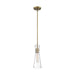 SATCO/NUVO Bahari 1-Light Mini Pendant Fixture Vintage Brass Finish With Clear Glass (60-6858)