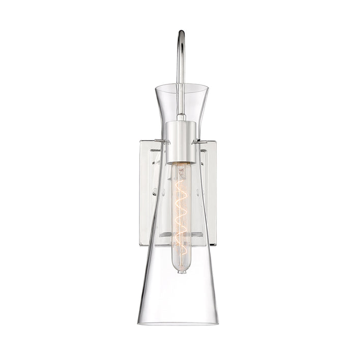 SATCO/NUVO Bahari 1-Light Wall Sconce Fixture Polished Nickel Finish With Clear Glass (60-6867)