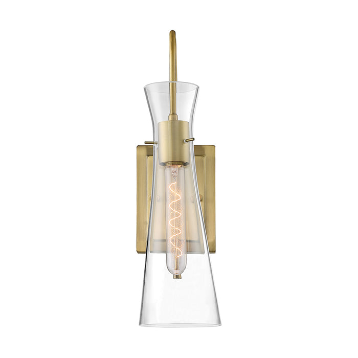 SATCO/NUVO Bahari 1-Light Wall Sconce Fixture Vintage Brass Finish With Clear Glass (60-6857)