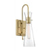SATCO/NUVO Bahari 1-Light Wall Sconce Fixture Vintage Brass Finish With Clear Glass (60-6857)