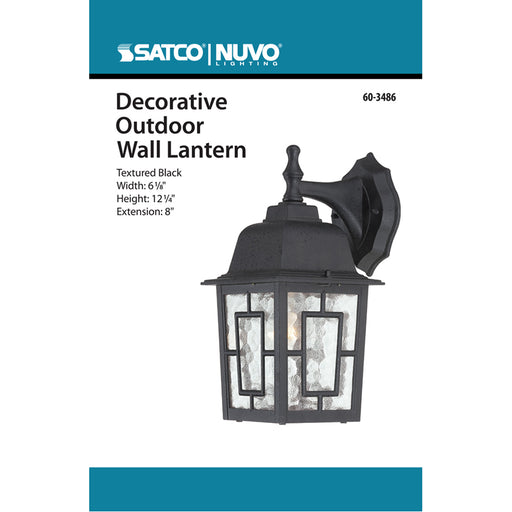 SATCO/NUVO Banyan 1-Light 12 Inch Outdoor Wall With Clear Water Glass Color Retail Packaging (60-3486)