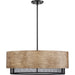 SATCO/NUVO Barrique 5-Light Pendant Fixture Black With Honey Wood Finish (60-6980)