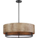 SATCO/NUVO Barrique 5-Light Pendant Fixture Black With Honey Wood Finish (60-6980)