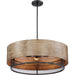 SATCO/NUVO Barrique 5-Light Pendant Fixture Black With Honey Wood Finish (60-6980)