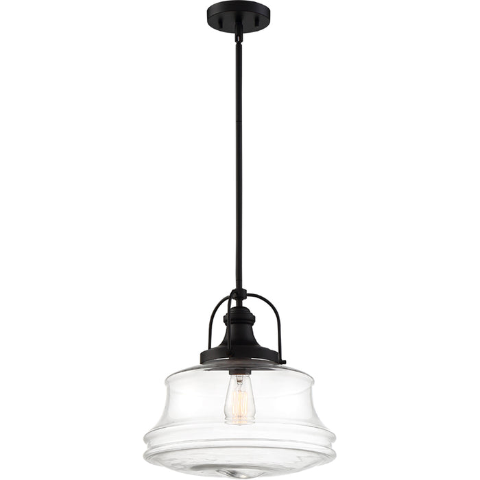 SATCO/NUVO Basel 1-Light Pendant Fixture Aged Bronze Finish With Clear Glass (60-6759)