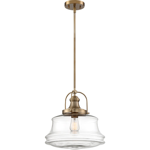 SATCO/NUVO Basel 1-Light Pendant Fixture Burnished Brass Finish With Clear Glass (60-6757)