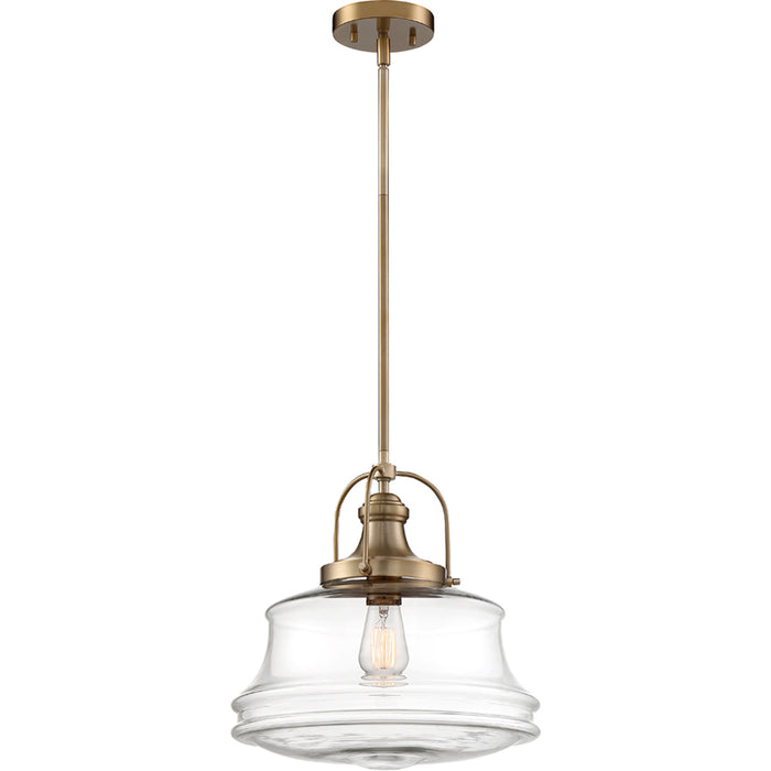 SATCO/NUVO Basel 1-Light Pendant Fixture Burnished Brass Finish With Clear Glass (60-6757)