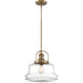 SATCO/NUVO Basel 1-Light Pendant Fixture Burnished Brass Finish With Clear Glass (60-6757)