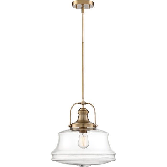 SATCO/NUVO Basel 1-Light Pendant Fixture Burnished Brass Finish With Clear Glass (60-6757)