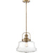 SATCO/NUVO Basel 1-Light Pendant Fixture Burnished Brass Finish With Clear Glass (60-6757)