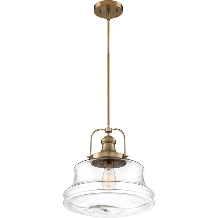 SATCO/NUVO Basel 1-Light Pendant Fixture Burnished Brass Finish With Clear Glass (60-6757)