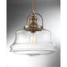 SATCO/NUVO Basel 1-Light Pendant Fixture Burnished Brass Finish With Clear Glass (60-6757)