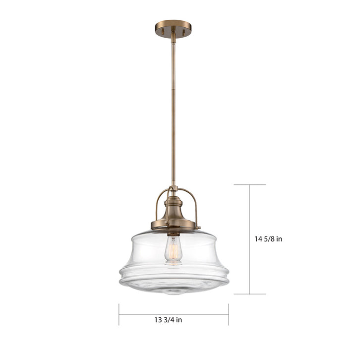 SATCO/NUVO Basel 1-Light Pendant Fixture Burnished Brass Finish With Clear Glass (60-6757)