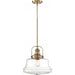 SATCO/NUVO Basel 1-Light Pendant Fixture Burnished Brass Finish With Clear Glass (60-6757)