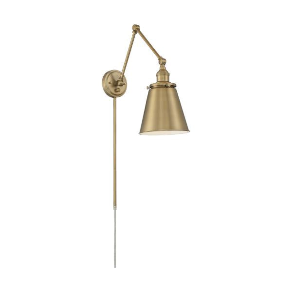 SATCO/NUVO Bayard Swing Arm Lamp Burnished Brass With Switch (60-7367)