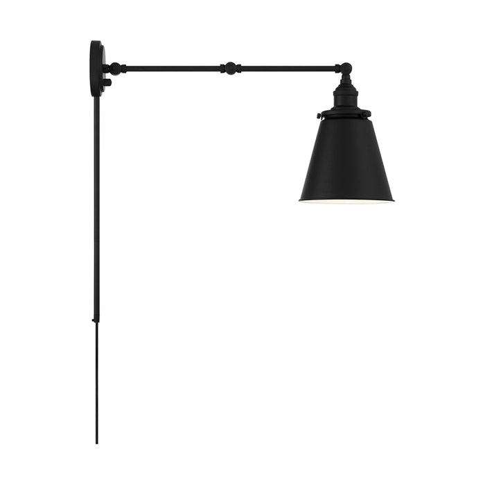 SATCO/NUVO Bayard Swing Arm Lamp Matte Black With Switch (60-7369)