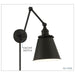 SATCO/NUVO Bayard Swing Arm Lamp Matte Black With Switch (60-7369)
