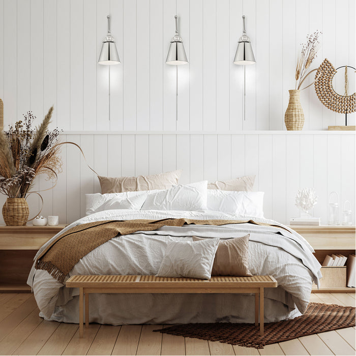 SATCO/NUVO Bayard Swing Arm Lamp Polished Nickel With Switch (60-7368)