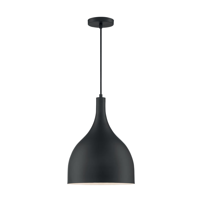 SATCO/NUVO Bellcap 1-Light Large Pendant Fixture Matte Black Finish (60-7087)