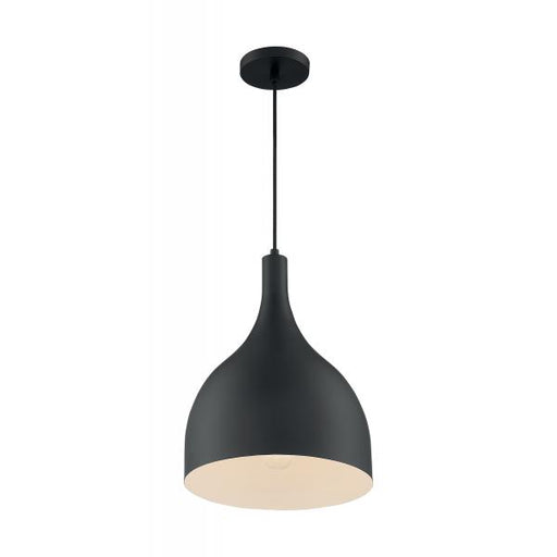 SATCO/NUVO Bellcap 1-Light Large Pendant Fixture Matte Black Finish (60-7087)