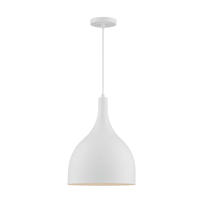 SATCO/NUVO Bellcap 1-Light Large Pendant Fixture Matte White Finish (60-7097)