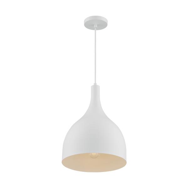 SATCO/NUVO Bellcap 1-Light Large Pendant Fixture Matte White Finish (60-7097)