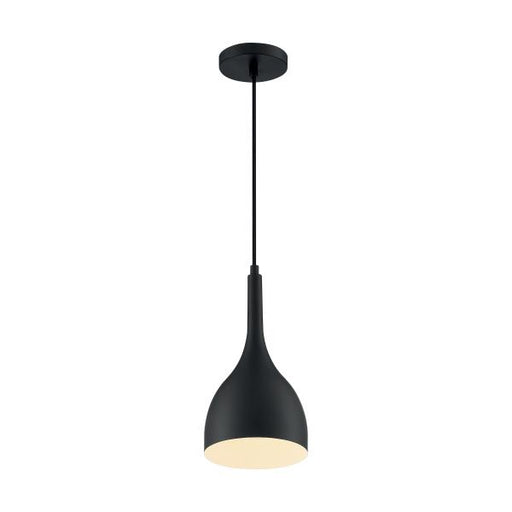 SATCO/NUVO Bellcap 1-Light Small Pendant Fixture Matte Black Finish (60-7086)