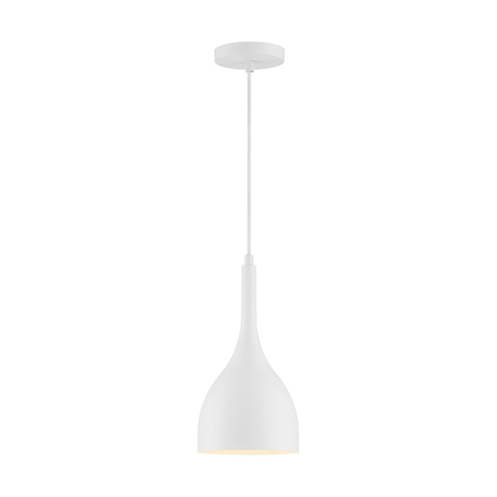 SATCO/NUVO Bellcap 1-Light Small Pendant Fixture Matte White Finish (60-7096)