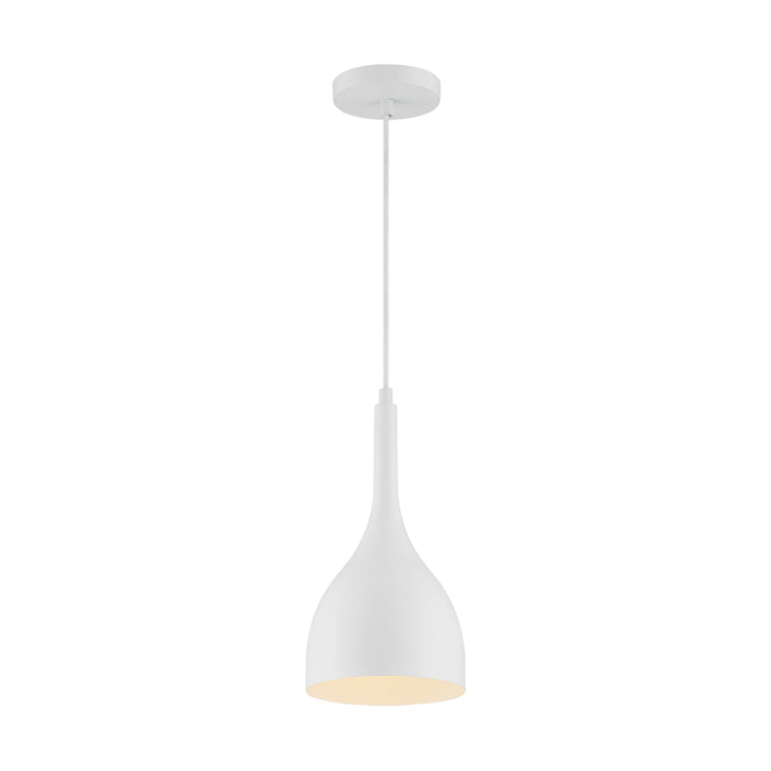 SATCO/NUVO Bellcap 1-Light Small Pendant Fixture Matte White Finish (60-7096)