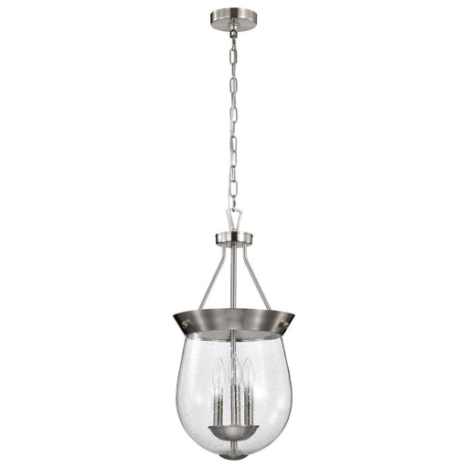SATCO/NUVO Boliver 3 Light Pendant 11 Inch Brushed Nickel Finish Clear Seeded Glass (60-7802)