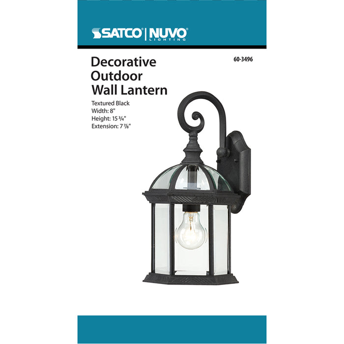 SATCO/NUVO Boxwood 1-Light 15 Inch Outdoor Wall With Clear Beveled Glass Color Retail Packaging (60-3496)
