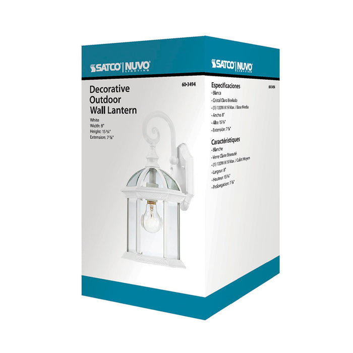 SATCO/NUVO Boxwood 1-Light 15 Inch Outdoor Wall With Clear Seed Glass Color Retail Packaging (60-3494)