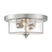 SATCO/NUVO Bransel 2-Light Flush Mount Fixture Brushed Nickel Finish With Clear Seeded Glass (60-7190)