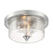 SATCO/NUVO Bransel 2-Light Flush Mount Fixture Brushed Nickel Finish With Clear Seeded Glass (60-7190)