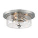 SATCO/NUVO Bransel 3-Light Flush Mount Fixture Brushed Nickel Finish With Clear Seeded Glass (60-7191)