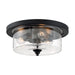SATCO/NUVO Bransel 3-Light Flush Mount Fixture Matte Black Finish With Clear Seeded Glass (60-7291)