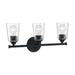 SATCO/NUVO Bransel 3-Light Vanity Fixture Matte Black Finish With Clear Seeded Glass (60-7283)