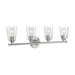 SATCO/NUVO Bransel 4-Light Vanity Fixture Brushed Nickel Finish With Clear Seeded Glass (60-7184)