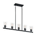 SATCO/NUVO Bransel 5-Light Island Pendant Fixture Matte Black Finish With Clear Seeded Glass (60-7286)