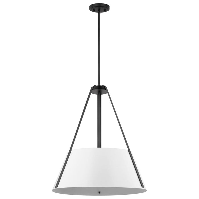 SATCO/NUVO Brewster 3 Light Pendant Black Finish White Metal Shade (60-7697)