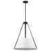 SATCO/NUVO Brewster 3 Light Pendant Black Finish White Metal Shade (60-7697)
