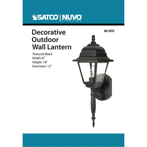 SATCO/NUVO Briton 1-Light 18 Inch Wall Lantern With Clear Seed Glass Color Retail Packaging (60-3455)