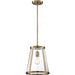 SATCO/NUVO Bruge 1-Light Pendant Fixture Burnished Brass Finish With Clear Glass (60-6697)