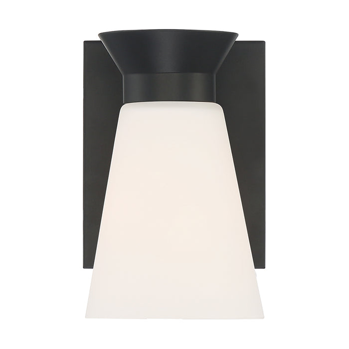 SATCO/NUVO Caleta 1-Light Wall Sconce Fixture Black Finish With Frosted Cylindrical Glass (60-7311)