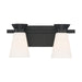 SATCO/NUVO Caleta 2-Light Wall Sconce Fixture Black Finish With Frosted Cylindrical Glass (60-7312)