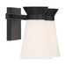 SATCO/NUVO Caleta 2-Light Wall Sconce Fixture Black Finish With Frosted Cylindrical Glass (60-7312)