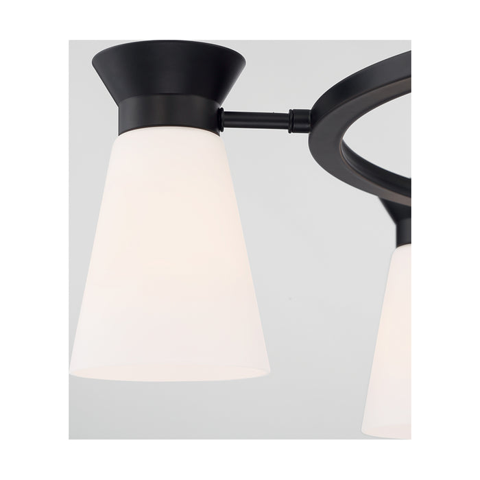 SATCO/NUVO Caleta 5-Light Chandelier Fixture Black Finish With Frosted Cylindrical Glass (60-7315)